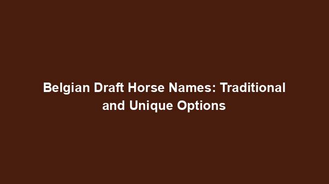 belgian-draft-horse-names-traditional-and-unique-options-horsenames-list