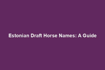 Estonian Draft Horse Names: A Guide