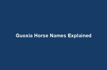 Guoxia Horse Names Explained